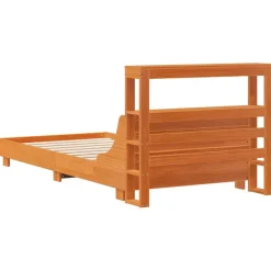 Łóżko Drewniane Brązowe Rama Łóżka Stelaż Do Pokoju Sypialni 75x190 cm