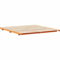 Łóżko Drewniane Brązowe Rama Łóżka Ze Stelażem Sypialnia Pokój 180 x 210 cm