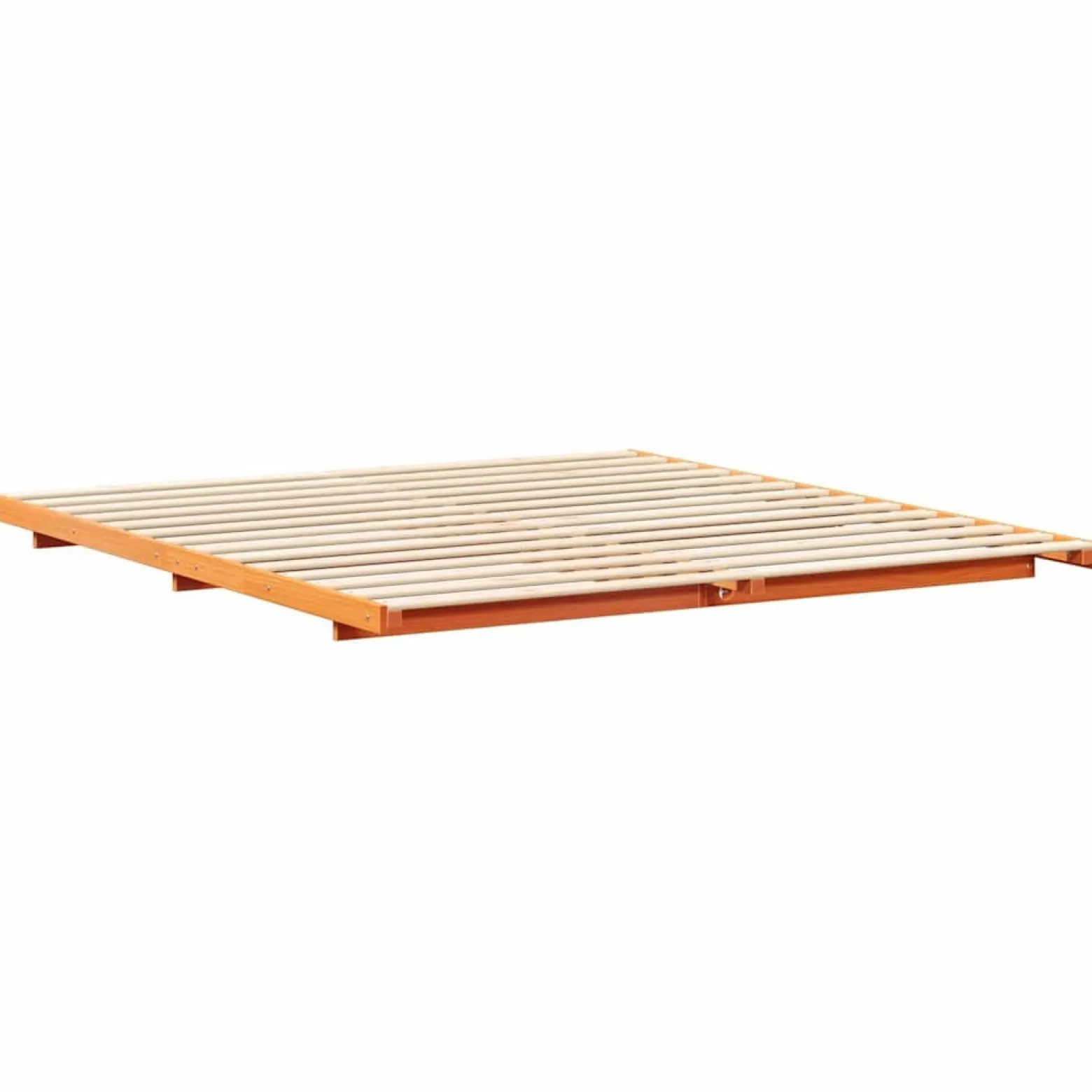 Łóżko Drewniane Brązowe Rama Łóżka Ze Stelażem Sypialnia Pokój 180 x 210 cm