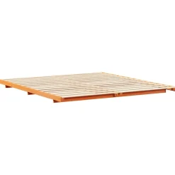 Łóżko Drewniane Brązowe Rama Łóżka Ze Stelażem Sypialnia Pokój 180 x 210 cm