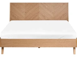 Łóżko drewniane fornir dębowy 140x200 cm