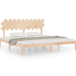 Łóżko Drewniane Rama Łóżka Sofa Brązowe Do Sypialni Pokoju 200x200 cm