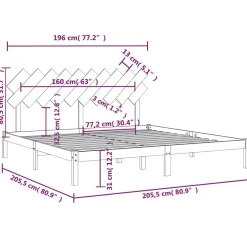 Łóżko Drewniane Rama Łóżka Sofa Brązowe Do Sypialni Pokoju 200x200 cm