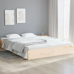 Łóżko Drewniane Rama Łóżka Sofa Brązowe Do Sypialni Pokoju 120x200 cm