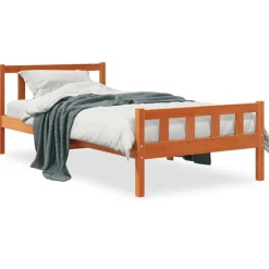 Łóżko Drewniane Rama Łóżka Sofa Brązowe Do Sypialni Pokoju 75x190 cm