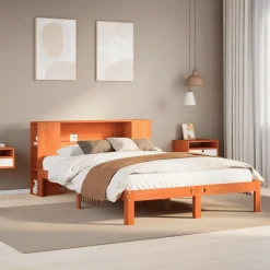 Łóżko Drewniane Rama Łóżka Sofa Brązowe Do Sypialni Pokoju 140x190cm