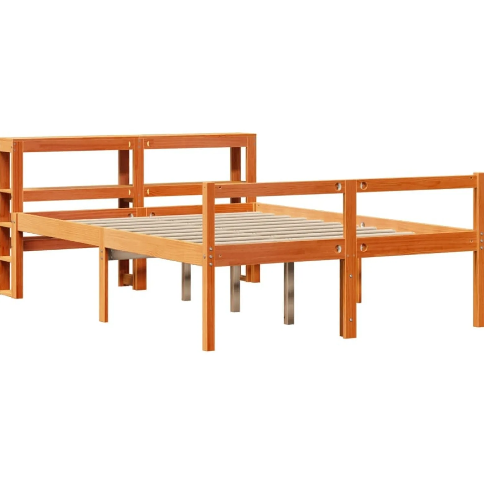 Łóżko Drewniane Rama Łóżka Sofa Brązowe Do Sypialni Pokoju 135x190 cm