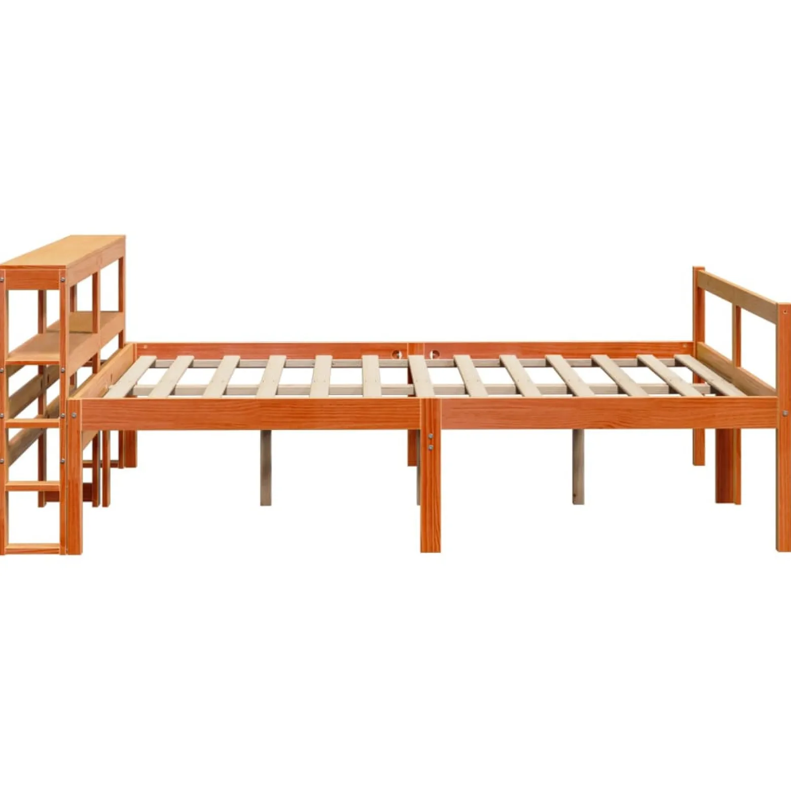 Łóżko Drewniane Rama Łóżka Sofa Brązowe Do Sypialni Pokoju 135x190 cm