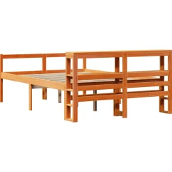 Łóżko Drewniane Rama Łóżka Sofa Brązowe Do Sypialni Pokoju 135x190 cm