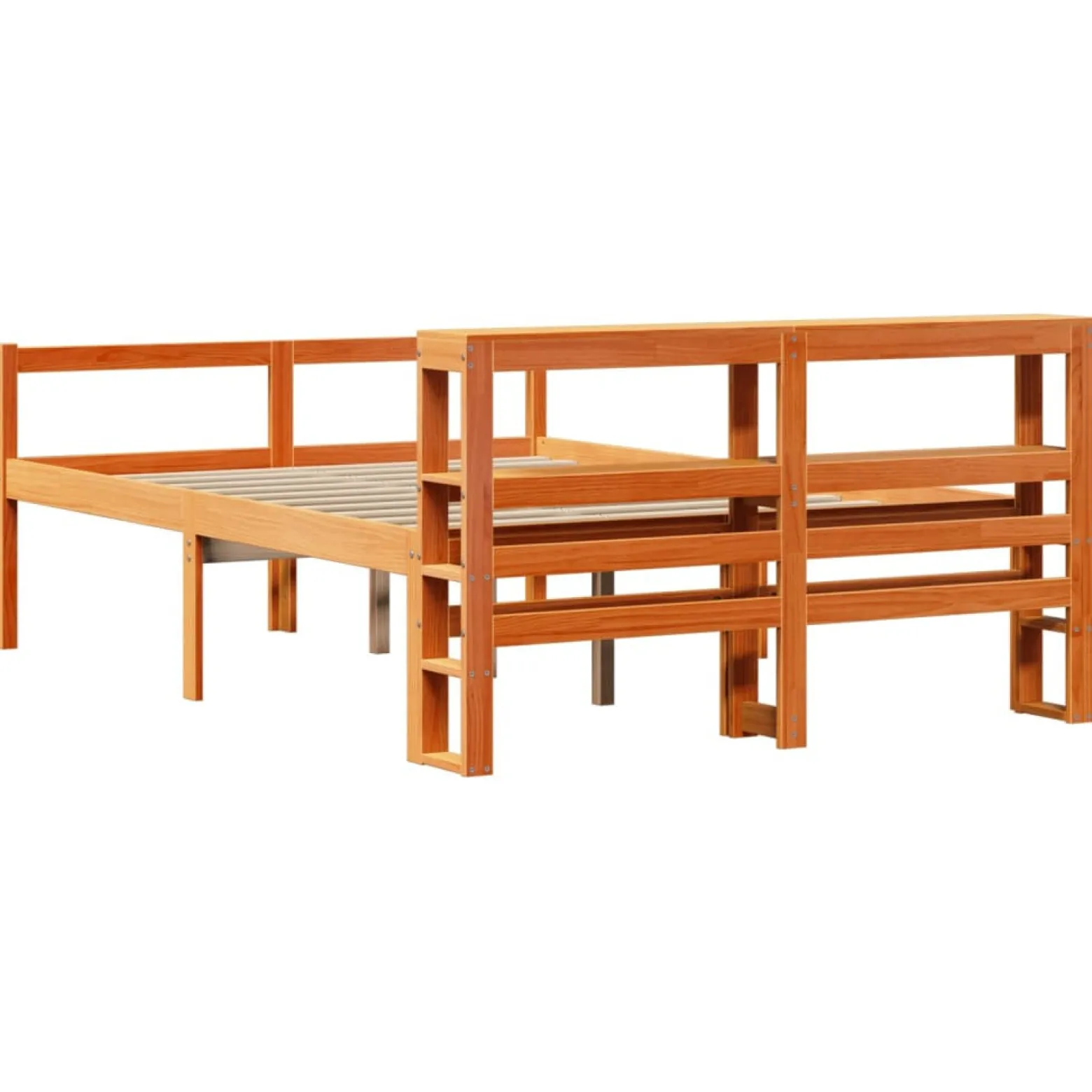 Łóżko Drewniane Rama Łóżka Sofa Brązowe Do Sypialni Pokoju 135x190 cm