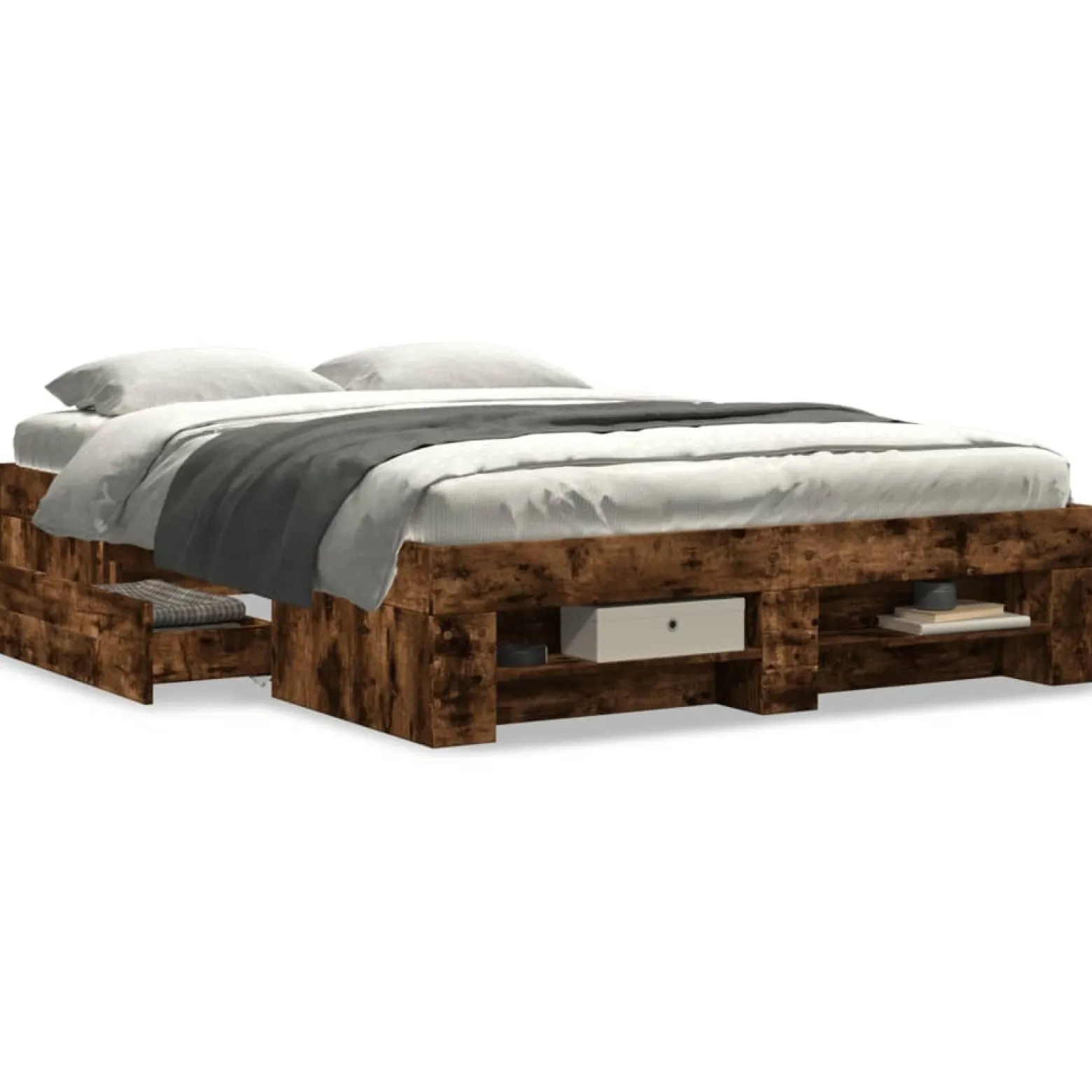 Łóżko Drewniane Rama Łóżka Sofa Brązowe Do Sypialni Pokoju 120x200 cm