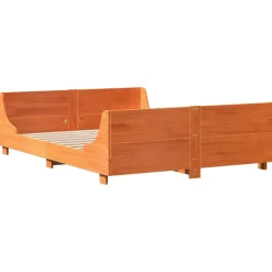 Łóżko Drewniane Rama Łóżka Sofa Brązowe Do Sypialni Pokoju 140x190 cm