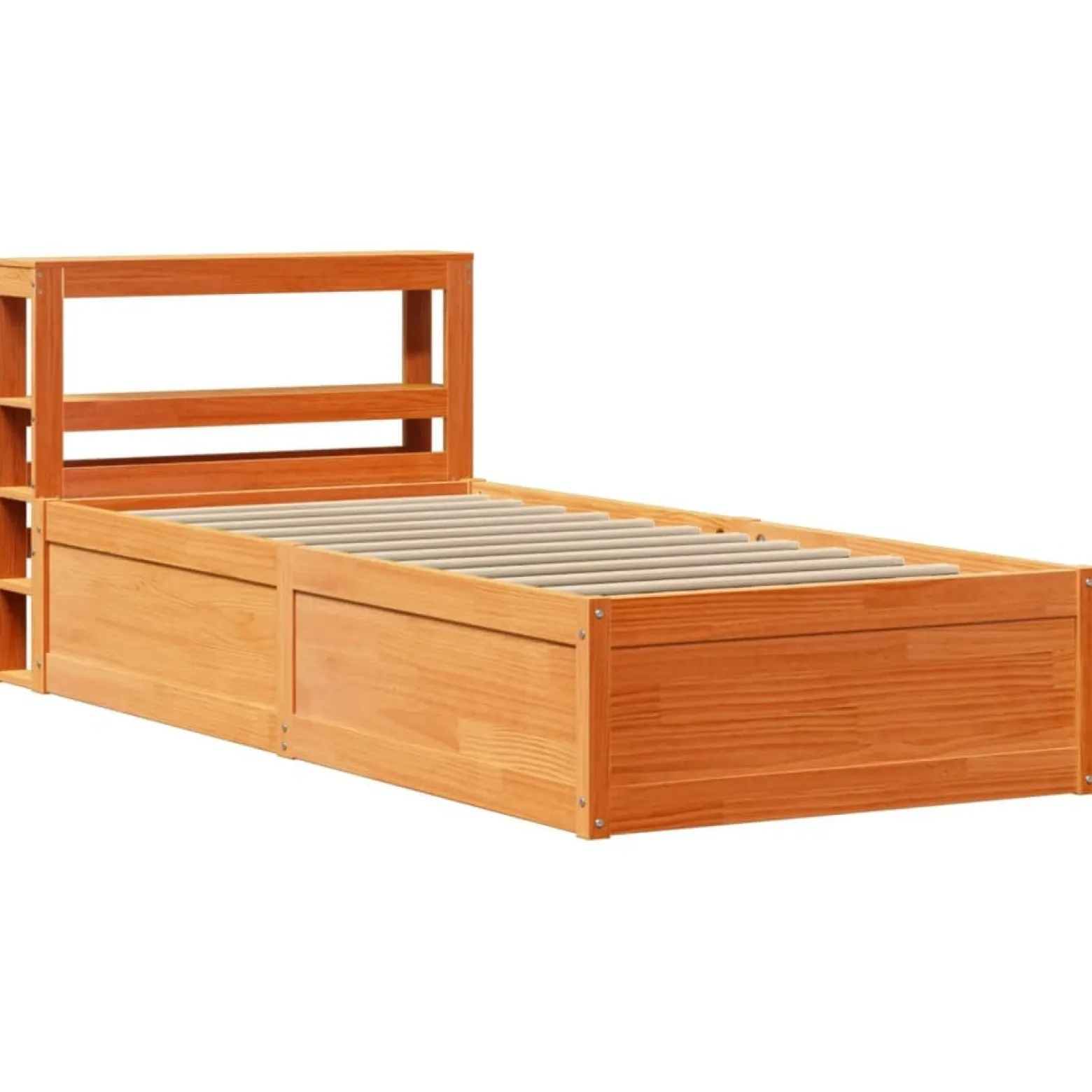 Łóżko Drewniane Rama Łóżka Sofa Brązowe Do Sypialni Pokoju 100x200 cm
