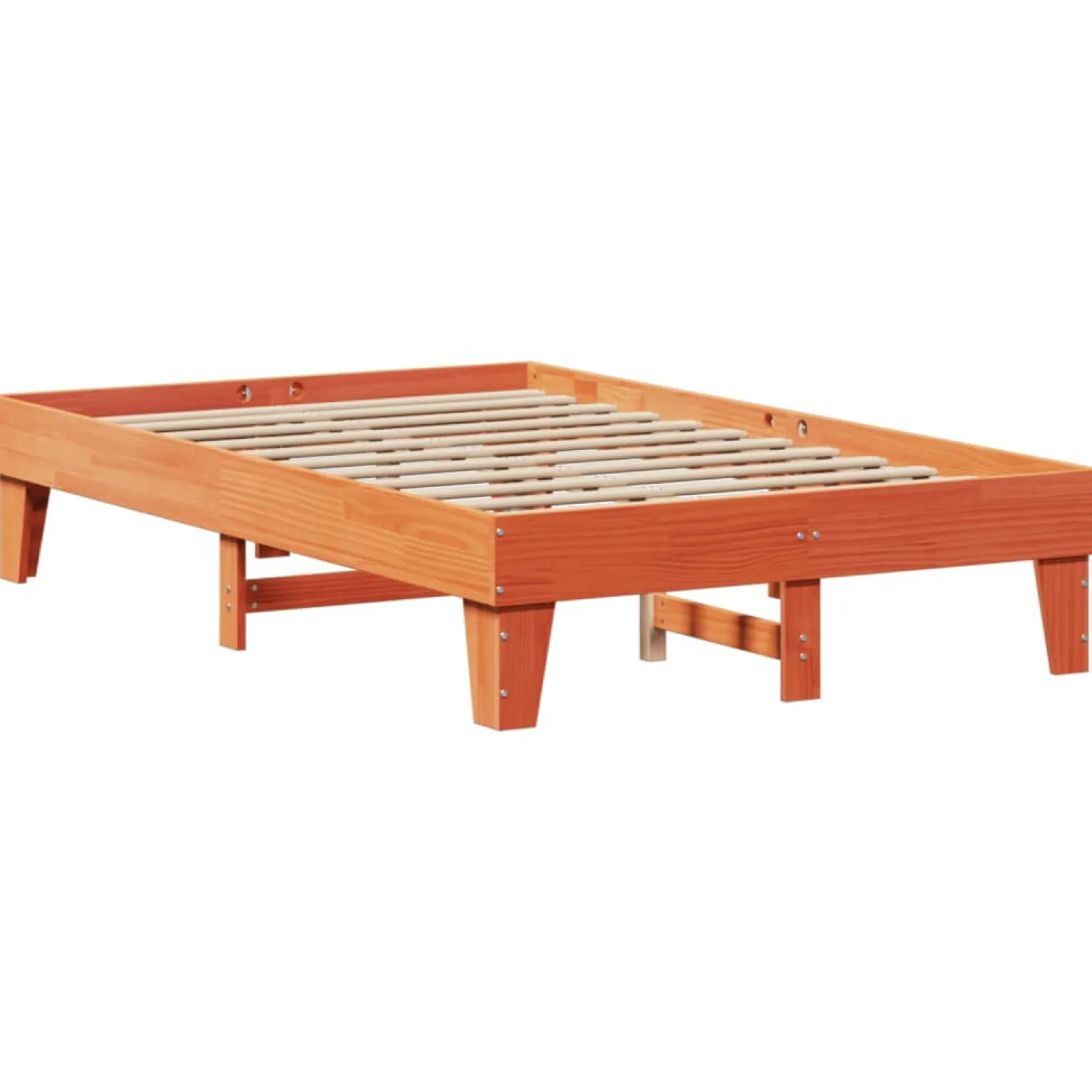 Łóżko Drewniane Rama Łóżka Sofa Brązowe Do Sypialni Pokoju 135x190 cm