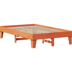 Łóżko Drewniane Rama Łóżka Sofa Brązowe Do Sypialni Pokoju 135x190 cm