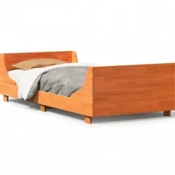 Łóżko Drewniane Rama Łóżka Sofa Brązowe Do Sypialni Pokoju 75x190 cm,