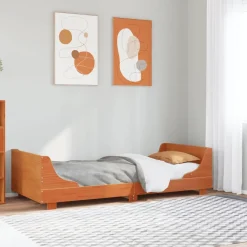 Łóżko Drewniane Rama Łóżka Sofa Brązowe Do Sypialni Pokoju 75x190 cm,
