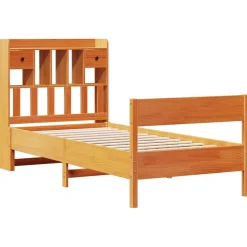 Łóżko Drewniane Rama Łóżka Sofa Brązowe Do Sypialni Pokoju 100x200 cm
