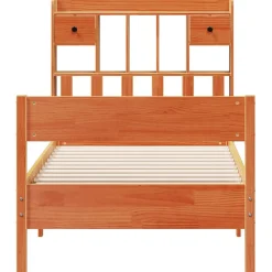 Łóżko Drewniane Rama Łóżka Sofa Brązowe Do Sypialni Pokoju 100x200 cm