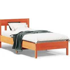 Łóżko Drewniane Rama Łóżka Sofa Brązowe Do Sypialni Pokoju 75x190 cm