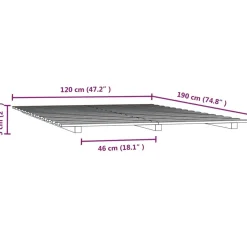 Łóżko Drewniane Rama Łóżka Sofa Brązowe Do Sypialni Pokoju 120x190 cm