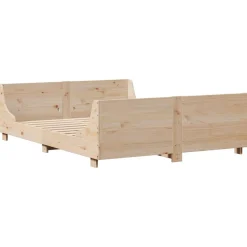 Łóżko Drewniane Rama Łóżka Sofa Brązowe Do Sypialni Pokoju 150x200 cm