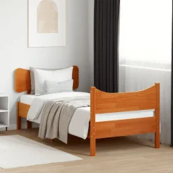 Łóżko Drewniane Rama Łóżka Sofa Brązowe Do Sypialni Pokoju 75x190 cm