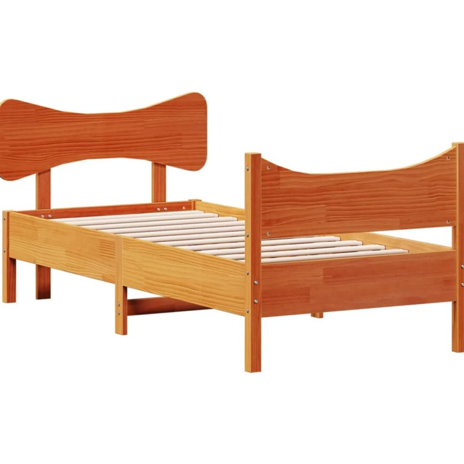 Łóżko Drewniane Rama Łóżka Sofa Brązowe Do Sypialni Pokoju 75x190 cm