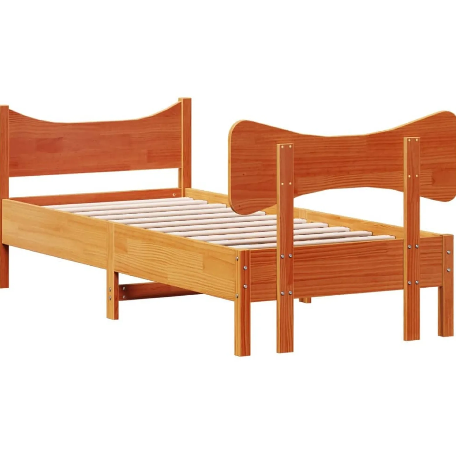 Łóżko Drewniane Rama Łóżka Sofa Brązowe Do Sypialni Pokoju 75x190 cm