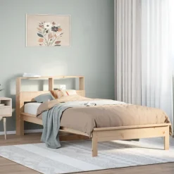 Łóżko Drewniane Rama Łóżka Sofa Brązowe Do Sypialni Pokoju 75x190 cm