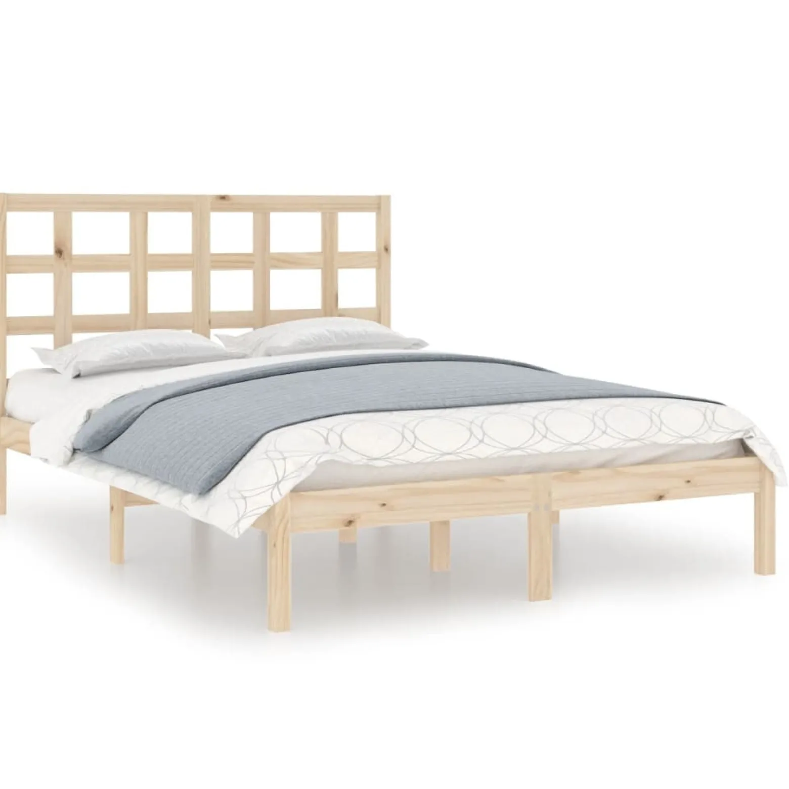 Łóżko Drewniane Rama Łóżka Sofa Brązowe Do Sypialni Pokoju 135x190 cm