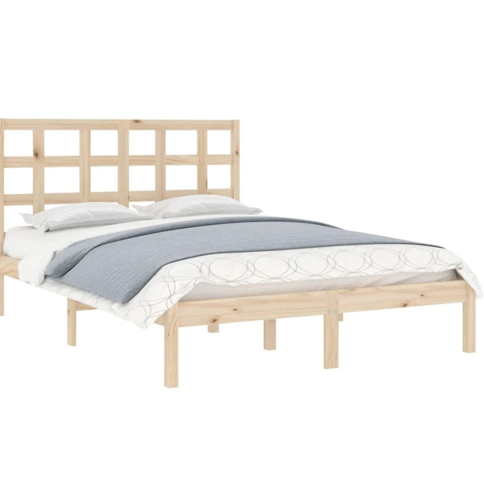 Łóżko Drewniane Rama Łóżka Sofa Brązowe Do Sypialni Pokoju 135x190 cm