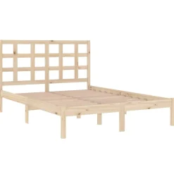 Łóżko Drewniane Rama Łóżka Sofa Brązowe Do Sypialni Pokoju 135x190 cm