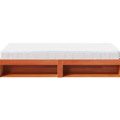 Łóżko Drewniane Rama Łóżka Sofa Ze Stelażem Brązowa 80x200 cm