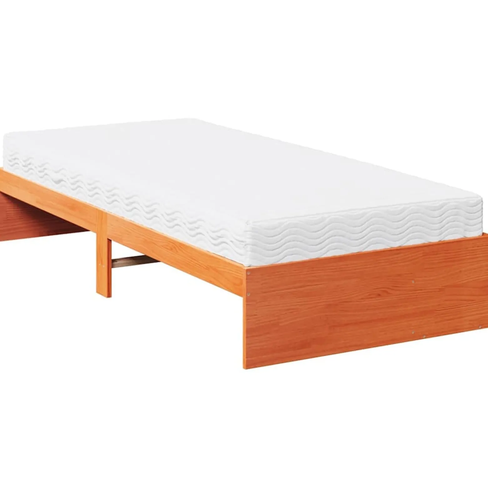 Łóżko Drewniane Rama Łóżka Sofa Ze Stelażem Brązowa 80x200 cm
