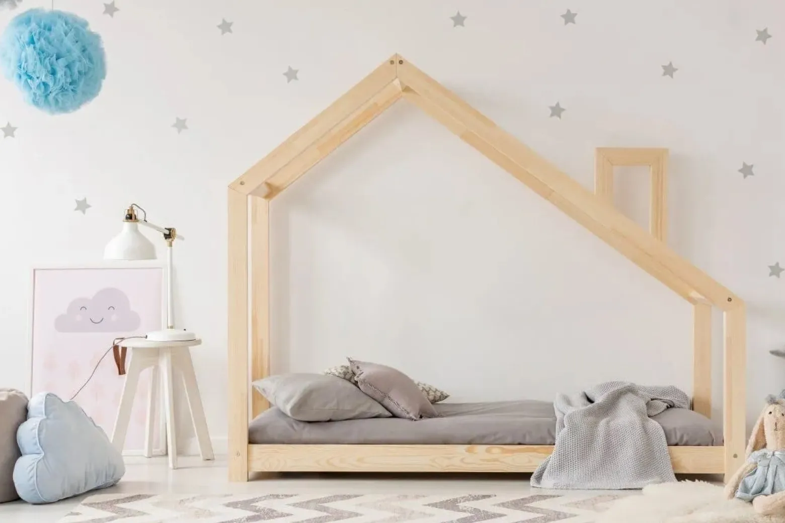 Łóżko dziecięce MILA DMS 70x140 sosna bez szuflady/bez materaca