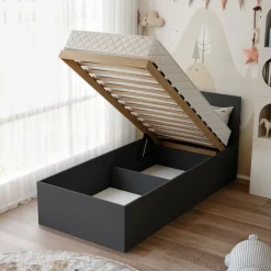 Łóżko dziecięce SIMPLE bez materaca | 90x200 Czarne