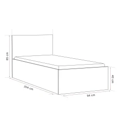 Łóżko dziecięce SIMPLE bez materaca | 90x200 Czarne