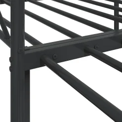 Łóżko Dzienne Metalowe Pojedyncze 90x200 Czarne Rama Łóżka ze Stelażem