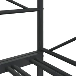 Łóżko Dzienne Metalowe Pojedyncze 90x200 Czarne Rama Łóżka ze Stelażem