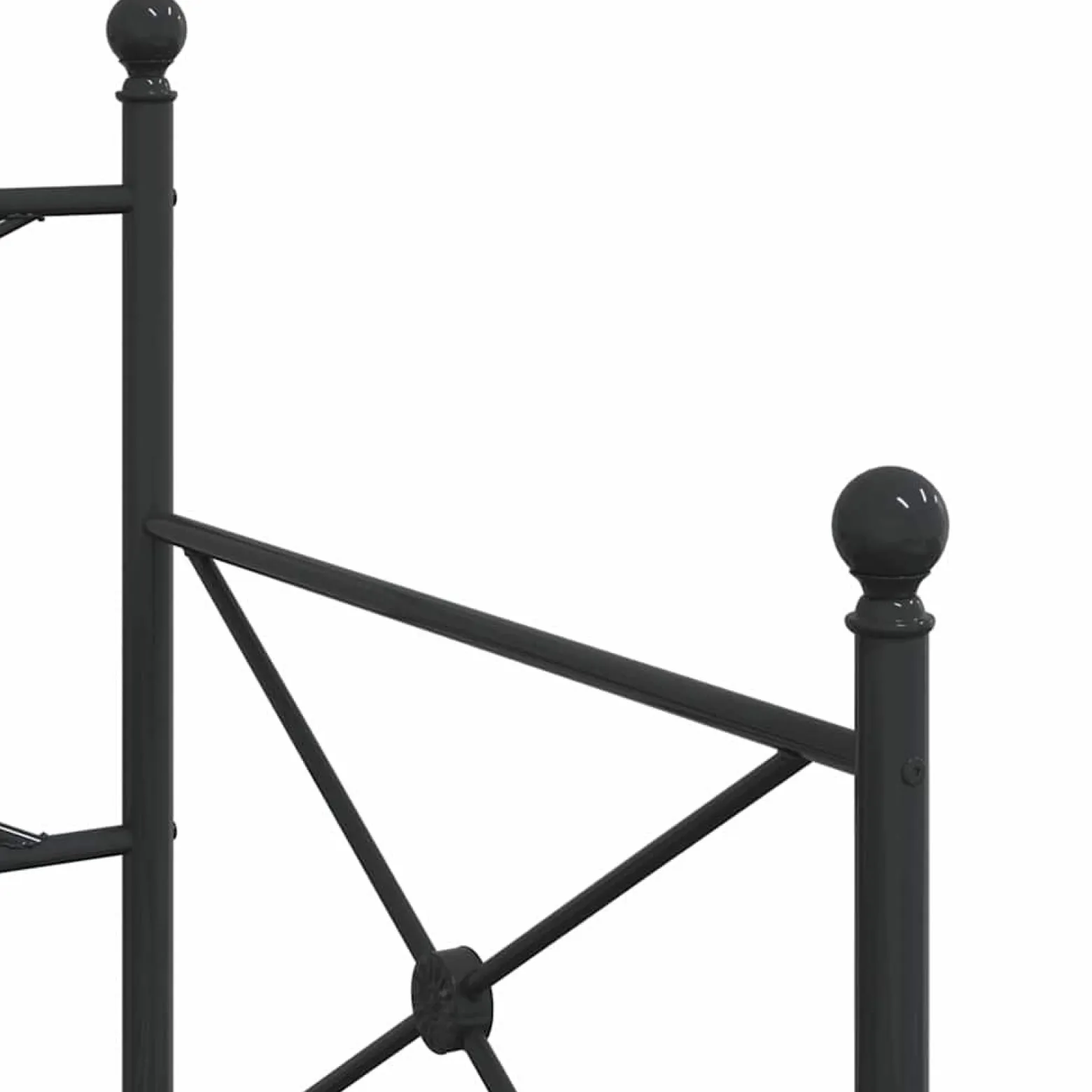Łóżko Dzienne Metalowe Pojedyncze 90x200 Czarne Rama Łóżka ze Stelażem