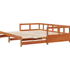 Łóżko Dzienne Sofa Rama Łóżka Drewniana Brązowa 80x200 cm