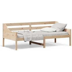 Łóżko Dzienne Sofa Rama Łóżka Drewniana Brązowa 80x200 cm
