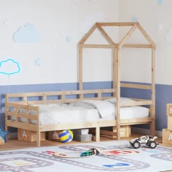 Łóżko dzienne z daszkiem 80x200 cm lite drewno sosnowe