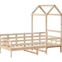 Łóżko dzienne z daszkiem 80x200 cm lite drewno sosnowe