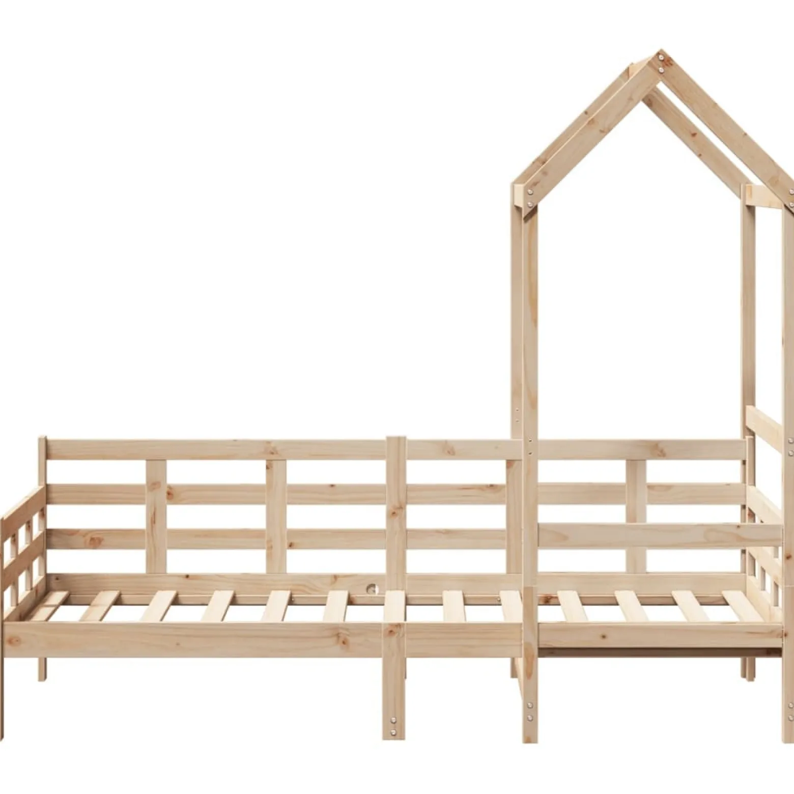 Łóżko dzienne z daszkiem 80x200 cm lite drewno sosnowe