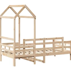 Łóżko dzienne z daszkiem 80x200 cm lite drewno sosnowe