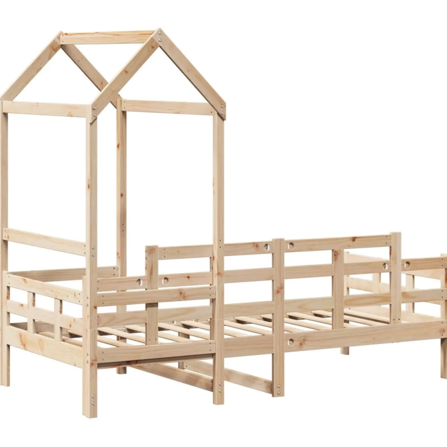 Łóżko dzienne z daszkiem 80x200 cm lite drewno sosnowe