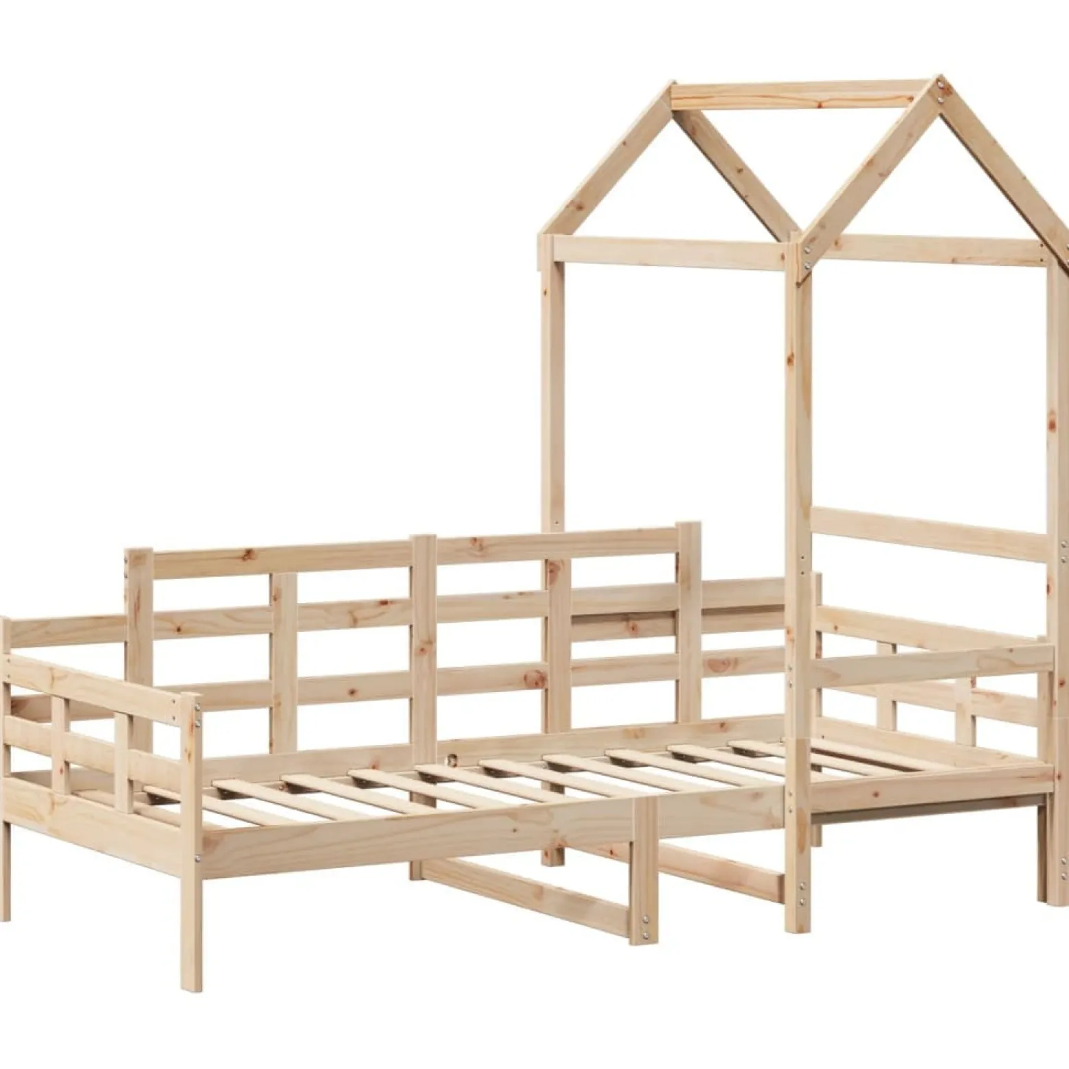 Łóżko dzienne z daszkiem 80x200 cm lite drewno sosnowe