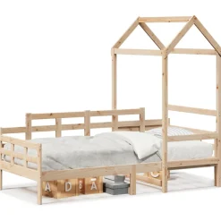 Łóżko dzienne z daszkiem 80x200 cm lite drewno sosnowe